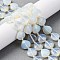 Opalite Beads Strands, Faceted Heart, with Seed Beads, 12x12x5mm, Hole: 1.2mm, about 12pcs/strand, 6.50''(16.5cm)