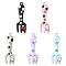 10Pcs Alloy Pendants, Fork, with Rhinestone, Spray Painted, Mixed Color, 45x14x5mm, Hole: 2.5mm