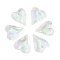 Electroplated Glass Pendants, Heart Charms, Back Plated, Faceted, Pearl Pink, 17.5x14x5mm, Hole: 1.2mm