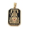 Ion Plating(IP) 304 Stainless Steel Enamel Pendants, Real 18K Gold Plated, Tarot Charm, Chariot, 32x19.5x2mm, Hole: 7.5x4mm