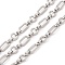 Tarnish Resistant 304 Stainless Steel Ring and Oval Link Chains, Unwelded, Stainless Steel Color, 12x8x2mm