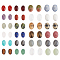 48Pcs 24 Styles Natural Mixed Gemstone Cabochons, Oval, Mixed Dyed and Undyed, 6~8.5x4~6.5x2~3.5mm, 2pcs/style
