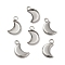 Tarnish Resistant 304 Stainless Steel Pendant Cabochon Settings, Plain Edge Bezel Cups, Moon, Stainless Steel Color, 16.5x9.5x1.4mm, Hole: 1.8mm, Tray: 12x6mm