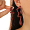 Spray Printed Alloy Stud Earrings, Left and Right, Dark Red, 50mm