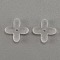 Glass Charms, Flower Petal, White, 11~12x10.5~12x3mm, Hole: 1.2mm