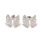 Non-Tarnish Bowknot 304 Stainless Steel Stud Earrings for Women, Stainless Steel Color, 21x23mm