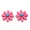 Resin Cabochons, Flower/Daisy, Hot Pink, 16.5x5.5mm