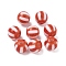 Opaque Acrylic Beads, Round with Stripe, Red, 11.5mm, Hole: 3mm, 555pcs/500g