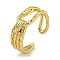 Knot Brass Open Cuff Rings for Women, Cadmium Free & Lead Free, Real 18K Gold Plated, 8mm, Adjustable