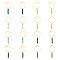 8 Pair 8 Style Natural & Synthetic Mixed Gemstone Beaded Column Drop Earrings, Golden Iron Hoop Earrings, 68x4mm, 1 Pair/style