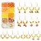 Acrylic Bead DIY Earring Making Kits, with Season Themen Alloy Enamel Charms, Orange, 6~25x6.5~20mm, Hole: 1.4mm