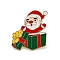 Christmas Enamel Pin, Painting Alloy Badge for Backpack Clothes, Golden, Santa Claus, 32.5x28.5mm