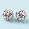 Polymer Clay Rhinestone Beads, Pave Disco Ball Beads, Grade A, Round, Crystal, PP6(1.3~1.35mm), 4mm, Hole: 1mm