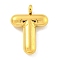 Ion Plating(IP) 304 Stainless Steel Pendants, Letter Charm, Golden, Letter T, 26.5x19.5x5.5mm, Hole: 3mm
