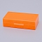 Plastic Battery Storage Box, Rectangle, Orange, 4.25x7.7x2.1cm, Inner Size: 3.75x7.3cm