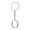 Alloy Keychains, with Split Key Ring, Platinum, Letter O, 90mm, Pendant: 35x28x3.8mm