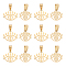 304 Stainless Steel Charms, Laser Cut, Eye, Golden, 14.5x18.5x1mm, Hole: 5x3mm, 12pcs/box