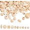 PandaHall 250g Assorted Natural Wooden Bead Round & Cube & Polygon & Rondelle & Oval & Column Spacer Beads Unfinished Wood Loose Beads for Bracelet Necklace Jewelry Making