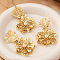 Flower Alloy Pendant Necklaces & Stud Dangle Earrings Sets, with Plastic Imitation Pearls, Golden, 400mm