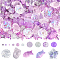 Mixed Styles Transparent Glass Beads, Mixed Shapes, Dark Violet, 2~16.5x2~17.5x2~11.5mm, Hole: 1~1.6mm