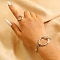 Ring Braaa Hammered Cuff Bangle & Ring Sets, Platinum, 32.5mm