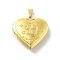 Brass Locket Pendants, Lead Free & Cadmium Free, Long-Lasting Plated, Rack Plating, Real 18K Gold Plated, Heart with Twelve Constellations Pattern, Sagittarius, 29x28.5x7mm, Hole: 7.5x3.5mm, Inner Diameter: 20x21mm
