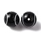 Sport Theme Opaque Resin Beads, Tennis, Black, 18mm, Hole: 2.4mm