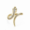 Brass Micro Pave Clear Cubic Zirconia Cuff Rings, Open Rings, Nickel Free, Snake, Real 16K Gold Plated, US Size 6 1/4(16.7mm)