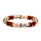 UV Plating Glass Beads Stretch Bracelets for Women, Round, Faceted, Iridescent, FireBrick, 7-7/8 inch(20cm), Inner Diameter: 7-1/4 inch(18.5cm)