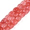 Cherry Quartz Glass Beads Strands, Cuboid, 14~15x10~11x10~11mm, Hole: 0.5mm, about 14~15x10~11x10~11mm, Hole: 0.5mm, about 27~29pcs/strand, 15.91''~16.14''(40.4~14cm)