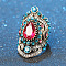 Retro Alloy and Rhinestone Finger Rings, Antique Silver, Colorful, US Size 7(17.3mm)