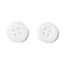 Acrylic Buttons, Plastic Sewing Buttons for Costume Design, 4-Hole, Dyed, Flat Round, White, 12x2mm, Hole: 1mm