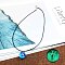 Zinc Alloy & Luminous Blue Glass Flat Round with Constellation Pendant Black Waxed Cord Necklaces, Platinum, Pisces, 15.75 inch(40cm)