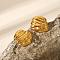 Autumn Winter High-End 304 Stainless Steel Stud Earrings for Women, Flat Round, Real 18K Gold Plated, 23x23.6mm