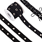 6.25 Yards Cotton Ribbon with Silver Color Plated Eyelets, Garment Accessories, Black, 3/4 inch(19.5~20mm)