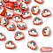 30Pcs Handmade Polymer Clay Beads, Rainbow & Cloud, Red, 8.5~10.5x10~12.5x4~5mm, Hole: 1.8mm