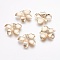 Brass Pendant Rhinestone Settings, Flower, Real 18K Gold Plated, Fit For 0.8~2mm rhinestone, 30x29.5x3mm, Hole: 1mm