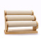 3-Tier Microfiber Cloth Bar Bracelet Holder Stand, Wood Display Organizer for Jewelry, BurlyWood, Antique White, 20x29.5x21.2cm