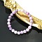 Natural Lepidolite Stretch Beaded Bracelets, Round, Inner Diameter: 2-1/8 inch(5.5cm), Beads: 8~9mm