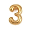 304 Stainless Steel Pendants, Figure Charms, Golden, Number 3, 20x13x5.5mm, Hole: 3x2mm