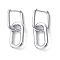 Non-Tarnish 304 Stainless Steel Hoop Earrings for Women, Stainless Steel Color, 30x12mm