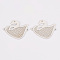 Non-Tarnish 304 Stainless Steel Links Connectors, Laser Cut, Swan, Stainless Steel Color, 17x21x1mm, Hole: 0.9mm