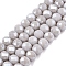 Electroplate Glass Beads Strands, Pearl Luster Plated, Faceted, Rondelle, Light Grey, 6x5mm, Hole: 1mm, about 80~85pcs/strand, 38~40cm