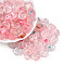 Transparent Acrylic Beads, Flat Round, Two Tone, Pink, 14x14x5~5.5mm, Hole: 1.8mm, about 28pcs/20g