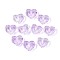 Transparent Glass Beads, Heart, Faceted, with Glitter Powder, Lilac, 13x14.5x8mm, Hole: 1.4mm & 1.5mm, about 606pcs/1000g