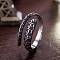 Alloy Adjustable Open Cuff Rings, Octopus Tentacles, Antique Silver, Inner Diameter: 16~19mm