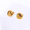 Stainless Steel Heart Stud Earrings, Real 18K Gold Plated