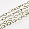 Brass Heart Link Chains, Soldered, Cadmium Free & Nickel Free & Lead Free, with Spool, Antique Bronze, 5x3.5x0.5mm, about 328.08 Feet(100m)/roll