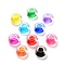 Transparent Acrylic European Beads, Large Hole Beads, Rondelle, Mixed Color, 14x8.5mm, Hole: 5.5mm
