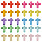 Transparent Acrylic Beads, Cross, Mixed Color, 15.5x12x4.3mm, Hole: 2mm